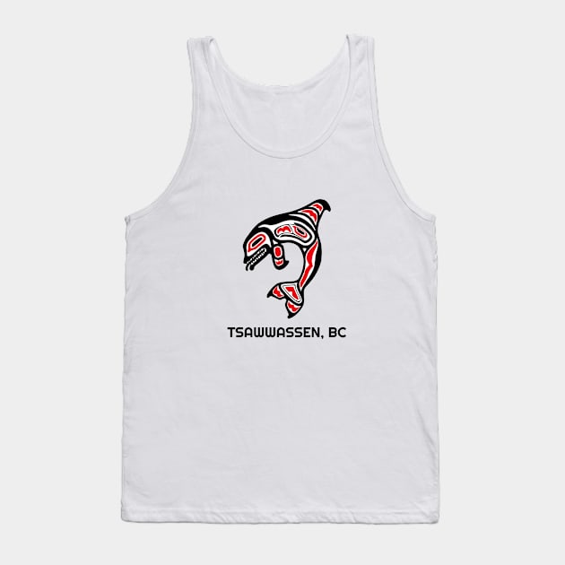 Tsawwassen, British Columbia Red Orca Killer Whale Northwest Native Fisherman Tribal Gift Tank Top by twizzler3b